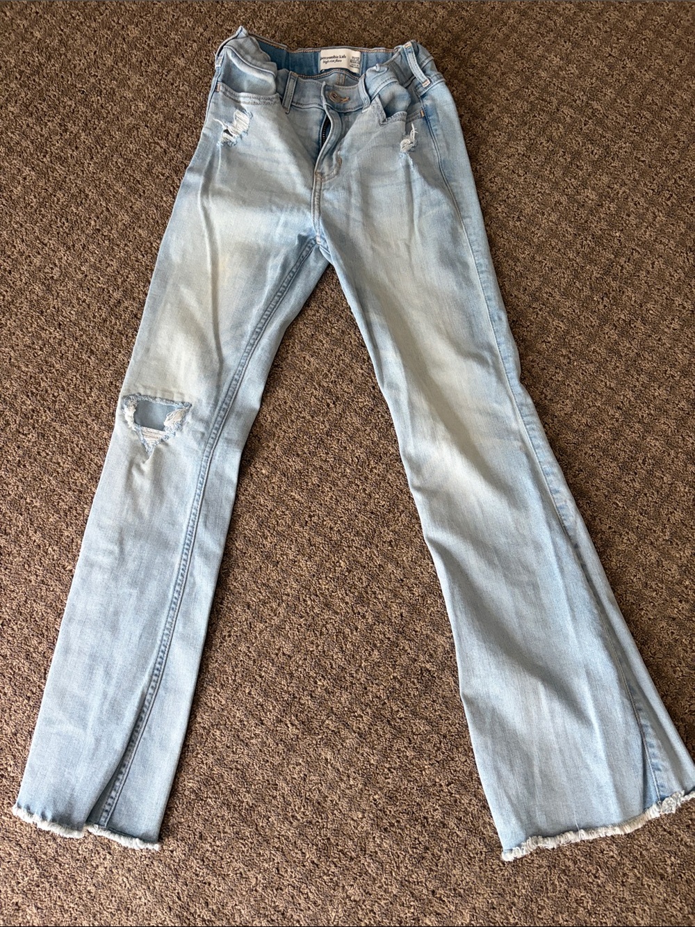 Abercrombie Light Wash Distressed kids Flare Jeans